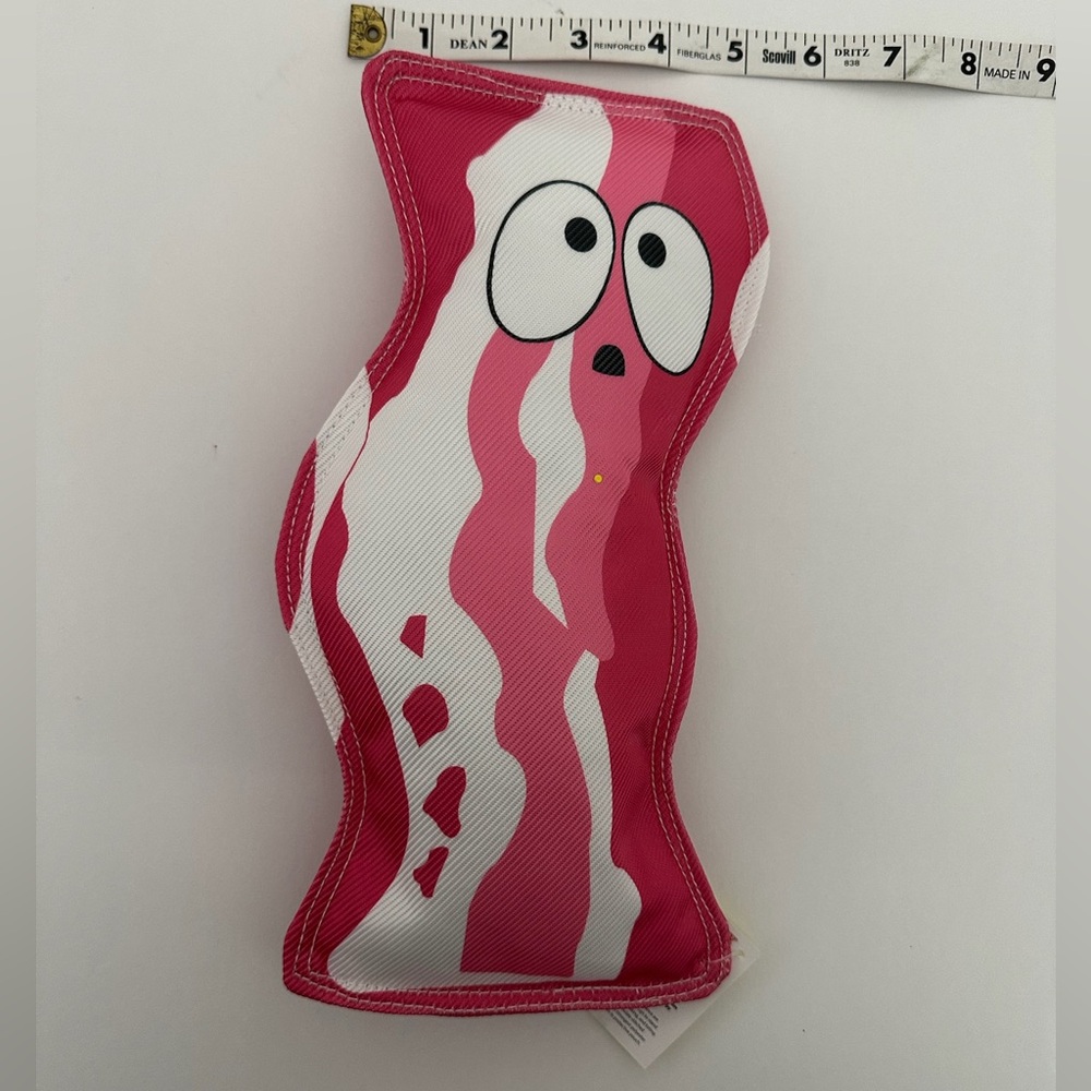 NWT Tuff Mutters Bacon and Egg Dog Toys Set of 2 Durable Plush Squeaky Pet Chews - Picture 6 of 12